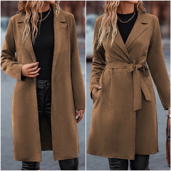 Classic Open Front Pockets Jacket Coat - Picture 6 of 6